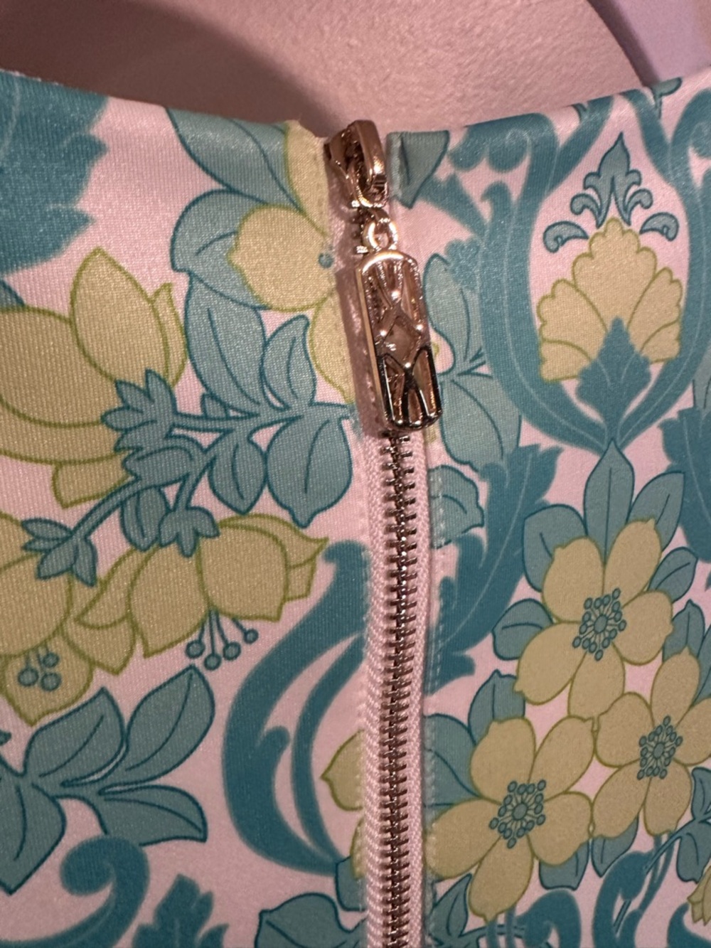 Jean-Pierre Klifa Paris Bridgit Shift Dress Wallpaper Floral Lime Green LargeNWT - Picture 10 of 14